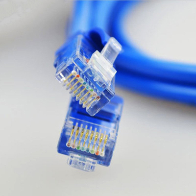 4 στριμμένο ζευγαριού CCS 10m Ethernet μπαλωμάτων σακάκι PVC καλωδίων Cat5e UTP μπλε