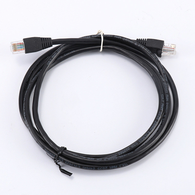 Στρογγυλό επίπεδο μαύρο καλώδιο 5M δικτύων Ethernet σκοινιού μπαλωμάτων Rj45 Cat5e